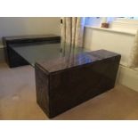 A Contemporary Red Granite & Glass Coffee Table, approx 135 cm x 84 cm x 40 cm