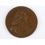 A Charles I Commemorative Medallion, Carol. D.G.M.B.F.Et. Rex & Glor. Mem, surrounding bust of