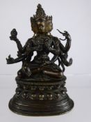 A Fine Late 18th /early 19th Century Gilt Bronze Sino-Tibetan Figurine of Avalokiteshvara seated