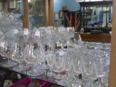A Quantity of Cut Glass, including six stem wine glasses, six liqueur glasses, eight tumblers and