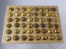 A Display Card of Fifty Brass Military Buttons, with a small quantity of British Army Collar