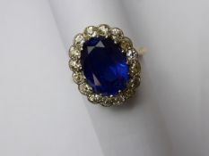 A Lady's Edwardian 18ct Burmese Royal Blue Natural Non Heat Treated Sapphire and Diamond Ring, the