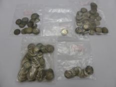 A Miscellaneous Collection of Silver Three Penny Bits, approx wt 120 gms of silver pre 1920,