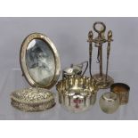A Collection of Miscellaneous Silver, including a fluted bowl Birmingham hallmark, mm rubbed, a