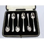 A Set of Six Silver Coffee Spoons, Sheffield hallmark dd 1927/28, mm C.B. & S., together with six