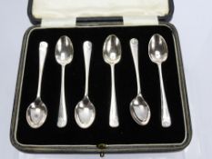 A Set of Six Silver Coffee Spoons, Sheffield hallmark dd 1927/28, mm C.B. & S., together with six