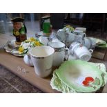 A Part Gladstone Porcelain Tea Set, including four teacups, six saucers, six cake plates, two