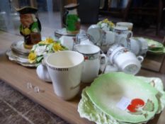 A Part Gladstone Porcelain Tea Set, including four teacups, six saucers, six cake plates, two