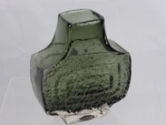 A Whitefriars Forest Green Glass Vase, approx 18 cms high.