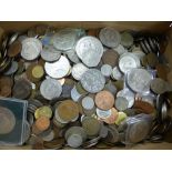 A Collection of Miscellaneous Coins, including G.B. and All World, crowns, sixpences, threepence