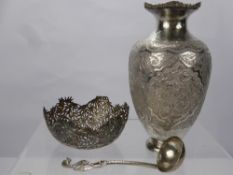 A Cantonese Silver Bon Bon Dish, of pierced design without the glass liner, Wang Hing & Co., Hong