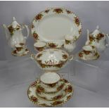 A Royal Albert "Old Country Roses" Dinner Service, Tea Set and Coffee Set, comprising one meat