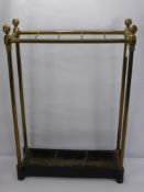 A Victorian Brass Umbrella Stand, with drip tray, approx 57 x 40 x 13 cms