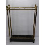 A Victorian Brass Umbrella Stand, with drip tray, approx 57 x 40 x 13 cms