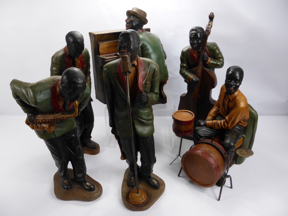 A Collection of Jazz Band Figures, including a pianist, double bass player, singer, trombonist, - Image 2 of 2