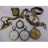 A Collection of Miscellaneous Antique Vintage and other Watches, including two open faced silver