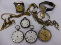 A Collection of Miscellaneous Antique Vintage and other Watches, including two open faced silver