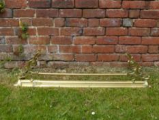 A Vintage Brass Adjustable Fire Fender, approx 122 x 35 cms.