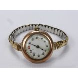 A Lady's Vintage 9 ct Gold 375 Hallmark Rolex Wrist Watch, the watch case stamped "Rolex" mm W & D