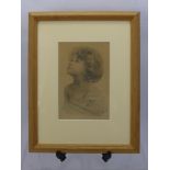 A Pencil Study of Little Girl, monogram JF, approx 17 x 11 cms, framed and glazed.