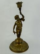 A Brass Lamp Base, in the form of a cherub, approx 30 cms high.