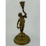 A Brass Lamp Base, in the form of a cherub, approx 30 cms high.