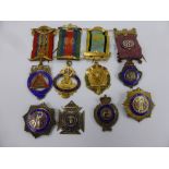 A Miscellaneous Collection of The Order of The Buffalo Society Solid Silver and Enamel Jewels,