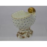 A Continental Bowl, in the form of a shell, factory marks to base together with a Pointon's vase,