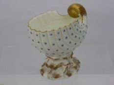 A Continental Bowl, in the form of a shell, factory marks to base together with a Pointon's vase,