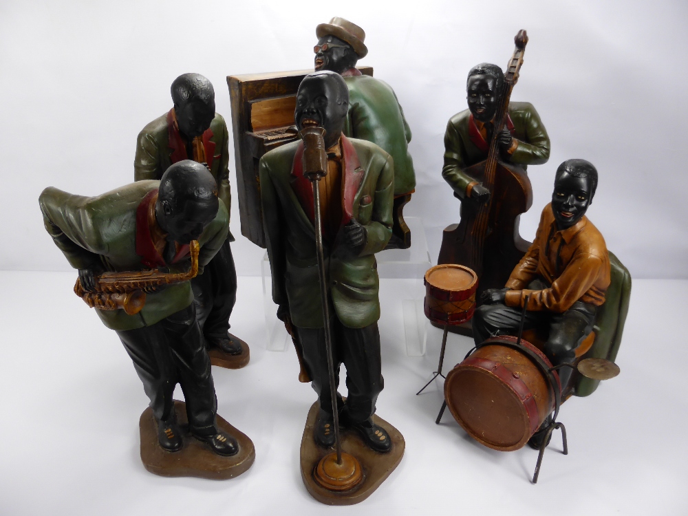 A Collection of Jazz Band Figures, including a pianist, double bass player, singer, trombonist,