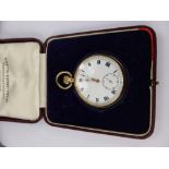 A Gentleman's 9 Ct Gold Self Wind J.W. Benson Open Face Pocket Watch. The watch having a white