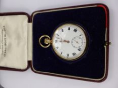 A Gentleman's 9 Ct Gold Self Wind J.W. Benson Open Face Pocket Watch. The watch having a white