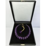 An Antique Indian Mogul Style Amethyst Bead Necklace, the amethyst necklace designed as a