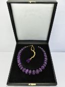 An Antique Indian Mogul Style Amethyst Bead Necklace, the amethyst necklace designed as a