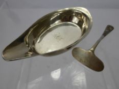 A Silver Georgian Pap Boat London hallmark, dated 1790, mm Elizabeth Morley together with a