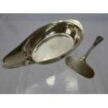 A Silver Georgian Pap Boat London hallmark, dated 1790, mm Elizabeth Morley together with a