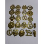 A Collection of Horse Brasses, including Wales, New Forest, Scotland together with two door knockers
