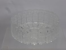 A Bohemian Glass Fruit Bowl and fruit basket, together with a glass ship's decanter. (3)