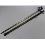 An American 1821 Pattern Officer's Cavalry Sword, blade 85 cms.