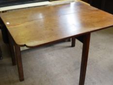 An Antique Mahogany Drop Leaf Dining Table, having split carved corners, on straight legs, approx 75