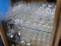 A Large Quantity of Glass, including six tumblers, nine cut glasses, eleven sherry glasses, ten port