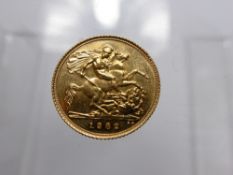 A 1982 Elizabeth II Solid Gold Half Sovereign.