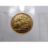 A 1982 Elizabeth II Solid Gold Half Sovereign.