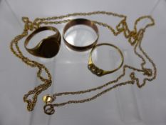 A Collection of Miscellaneous Jewellery, including a 9 ct gold and diamond 375 hallmark gentleman'