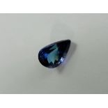 A Tear Shape Blue Tanzanite Loose Stone, 2.56 ct, 10.7 x 7.3 x 5.3 mm.