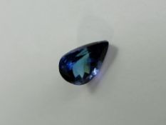 A Tear Shape Blue Tanzanite Loose Stone, 2.56 ct, 10.7 x 7.3 x 5.3 mm.