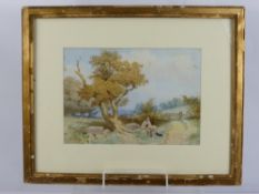 George Hobson, 1833 - 1919, a Victorian water colour depicting a woodcutter, signed lower left,