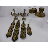 A Collection of Miscellaneous Brass, including candlestick, horse brasses etc.