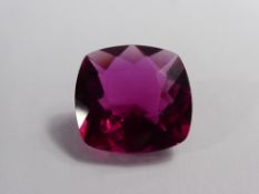 A Square Purple/Red Topaz Loose Stone, 28.76 ct, 19.9 x 20.6 x 11.2 ct.