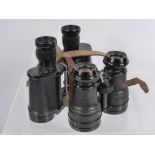 Two Vintage Binoculars, the first a Bino Prism No. 2 MKII x 6 No. 212586, the second a pair of field
